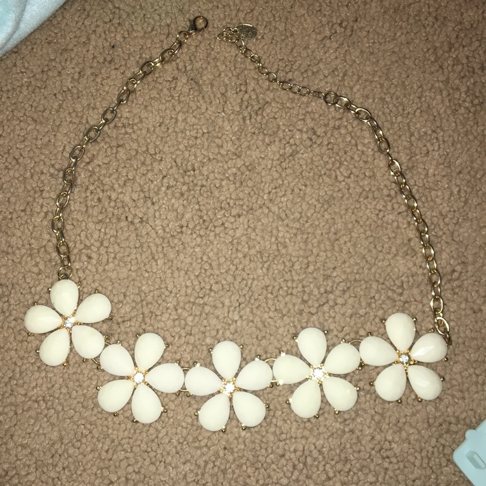 White and Gold Statement Necklace Charlotte Russe